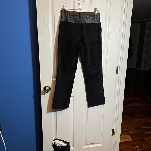 Alice + Olivia Lamb Skin & Corduroy Flare Jeans - Picture 3 of 7